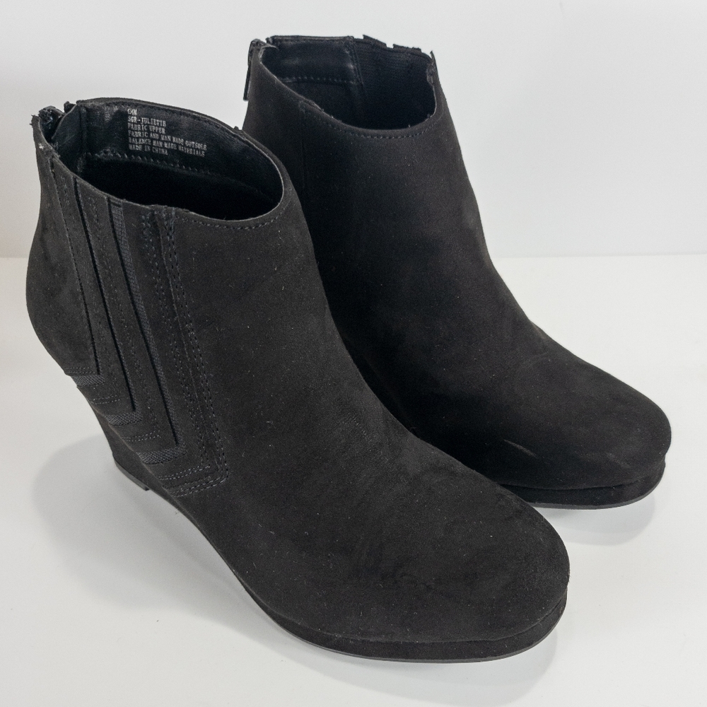 Sugar Jayla Wedge Anklr Booties Black -6.5 - Picture 6 of 9